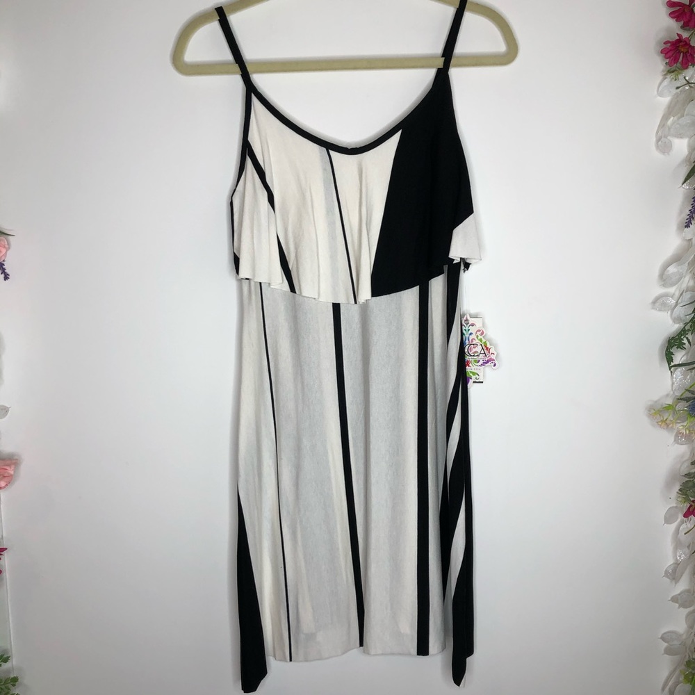 Becca black and white color block sleeveless dress